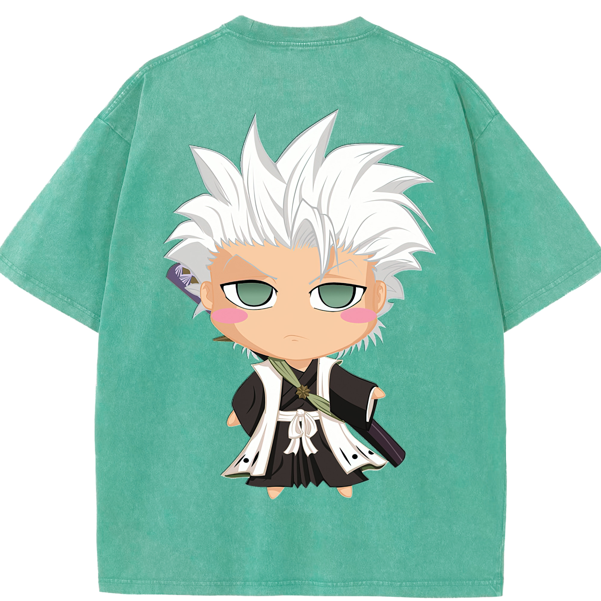 （画像用） ブリーチ 日番谷冬獅郎（ひつがや とうしろう） BLEACH Hitsugaya Toushirou 綿100% ヴィンテージ風 半袖Tシャツ（背面プリント）